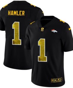 Denver Broncos #1 KJ Hamler Black Nike Golden Sequin Vapor Limited NFL Jersey