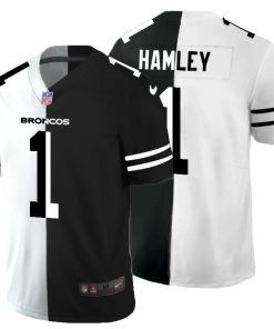 Denver Broncos #1 KJ Hamler Black V White Peace Split Nike Vapor Untouchable Limited NFL Jersey