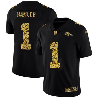 Denver Broncos #1 KJ Hamler Nike Leopard Print Fashion Vapor Limited NFL Jersey Black