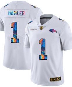 Denver Broncos #1 KJ Hamler White Nike Multi-Color 2020 NFL Crucial Catch Limited NFL Jersey