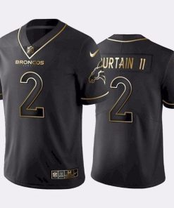 Denver Broncos #2 Patrick Surtain II Nike Black Golden Limited NFL 100 Jersey