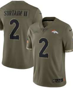 Denver Broncos #2 Patrick Surtain II Nike 2022 Salute To Service Limited Jersey - Olive