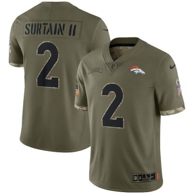 Denver Broncos #2 Patrick Surtain II Nike 2022 Salute To Service Limited Jersey - Olive