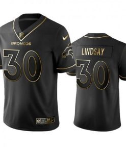 Denver Broncos #30 Phillip Lindsay Stitched NFL Vapor Untouchable Limited Black Golden Jersey