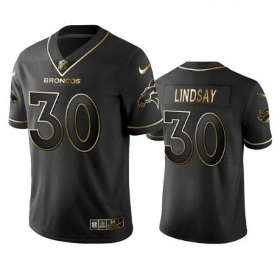 Denver Broncos #30 Phillip Lindsay Stitched NFL Vapor Untouchable Limited Black Golden Jersey