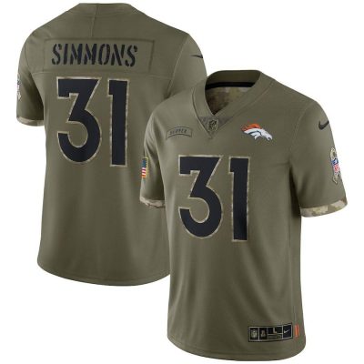 Denver Broncos #31 Justin Simmons Nike 2022 Salute To Service Limited Jersey - Olive