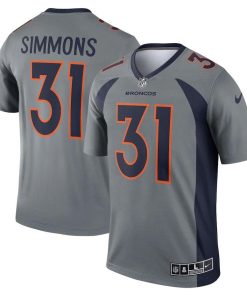 Denver Broncos #31 Justin Simmons Nike Gray Inverted Legend Jersey