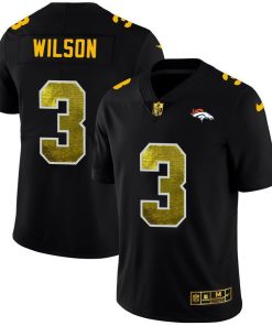 Denver Broncos #3 Russell Wilson Black Nike Golden Sequin Vapor Limited NFL Jersey