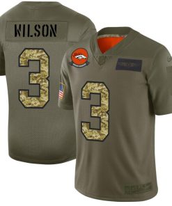 Denver Broncos #3 Russell Wilson Nike 2019 Olive Camo Salute To Service Limited NFL Jersey