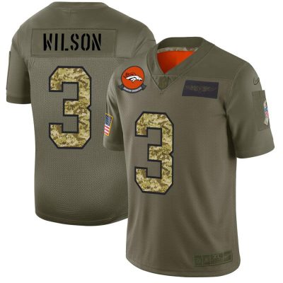 Denver Broncos #3 Russell Wilson Nike 2019 Olive Camo Salute To Service Limited NFL Jersey