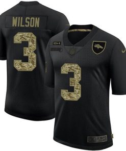 Denver Broncos #3 Russell Wilson Nike 2020 Salute To Service Camo Limited NFL Jersey Black