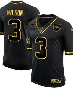 Denver Broncos #3 Russell Wilson Nike 2020 Salute To Service Golden Limited NFL Jersey Black