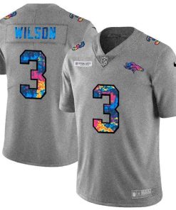 Denver Broncos #3 Russell Wilson Nike Multi-Color 2020 NFL Crucial Catch NFL Jersey Greyheather