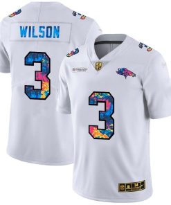 Denver Broncos #3 Russell Wilson White Nike Multi-Color 2020 NFL Crucial Catch Limited NFL Jersey