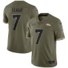 Denver Broncos #7 John Elway Nike 2022 Salute To Service Limited Jersey - Olive