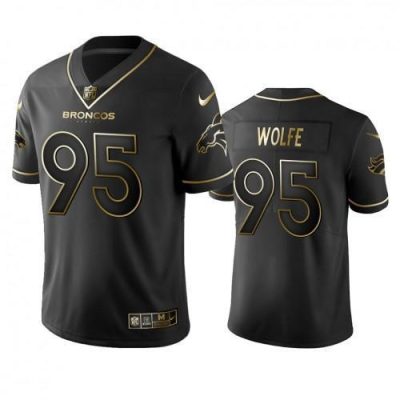 Denver Broncos #95 Derek Wolfe Stitched NFL Vapor Untouchable Limited Black Golden Jersey