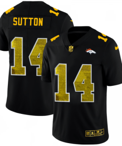 Denver Denver Broncos #14 Courtland Sutton Black Nike Golden Sequin Vapor Limited NFL Jersey