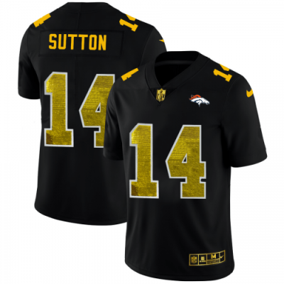 Denver Denver Broncos #14 Courtland Sutton Black Nike Golden Sequin Vapor Limited NFL Jersey