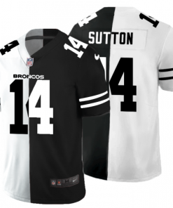Denver Denver Broncos #14 Courtland Sutton Black V White Peace Split Nike Vapor Untouchable Limited NFL Jersey