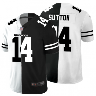 Denver Denver Broncos #14 Courtland Sutton Black V White Peace Split Nike Vapor Untouchable Limited NFL Jersey