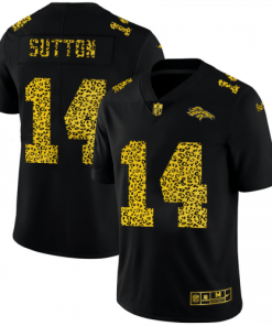 Denver Denver Broncos #14 Courtland Sutton Nike Leopard Print Fashion Vapor Limited NFL Jersey Black