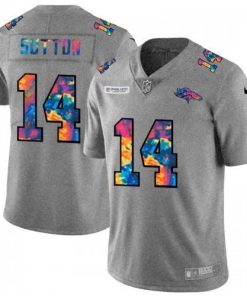 Denver Denver Broncos #14 Courtland Sutton Nike Multi-Color 2020 NFL Crucial Catch NFL Jersey Greyheather