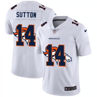 Denver Denver Broncos #14 Courtland Sutton White Nike Team Logo Dual Overlap Limited NFL Jersey