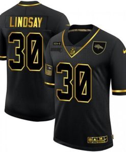 Denver Denver Broncos #30 Phillip Lindsay Nike 2020 Salute To Service Golden Limited NFL Jersey Black