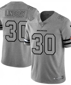 Denver Denver Broncos #30 Phillip Lindsay Nike Gray Gridiron II Vapor Untouchable Limited NFL Jersey
