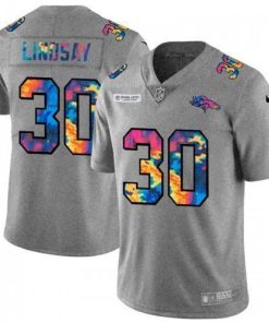 Denver Denver Broncos #30 Phillip Lindsay Nike Multi-Color 2020 NFL Crucial Catch NFL Jersey Greyheather