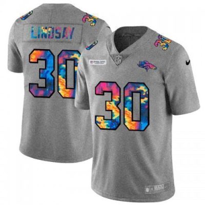 Denver Denver Broncos #30 Phillip Lindsay Nike Multi-Color 2020 NFL Crucial Catch NFL Jersey Greyheather
