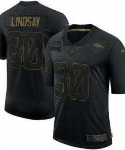 Denver Denver Broncos #30 Phillip Lindsay Nike 2020 Salute To Service Limited Jersey Black