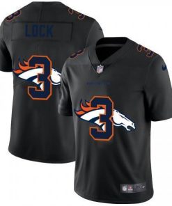 Denver Denver Broncos #3 Drew Lock Nike Team Logo Dual Overlap Limited NFL Jersey Black