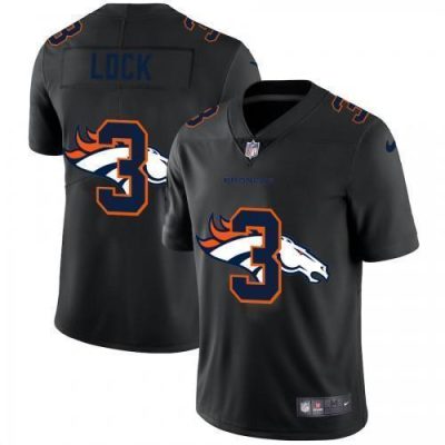 Denver Denver Broncos #3 Drew Lock Nike Team Logo Dual Overlap Limited NFL Jersey Black