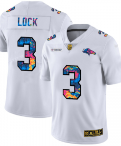 Denver Denver Broncos #3 Drew Lock White Nike Multi-Color 2020 NFL Crucial Catch Limited NFL Jersey