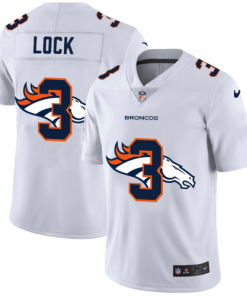 Denver Denver Broncos #3 Drew Lock White Nike Team Logo Dual Overlap Limited NFL Jersey
