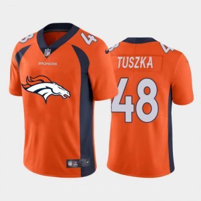 Denver Denver Broncos #48 Derrek Tuszka Orange Nike Big Team Logo Vapor Limited NFL Jersey