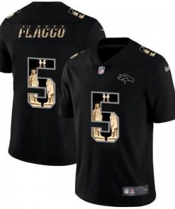Denver Denver Broncos #5 Joe Flacco Carbon Black Vapor Statue Of Liberty Limited NFL Jersey