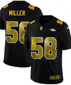 Denver Denver Broncos #58 Von Miller Black Nike Golden Sequin Vapor Limited NFL Jersey
