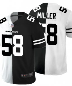 Denver Denver Broncos #58 Von Miller Black V White Peace Split Nike Vapor Untouchable Limited NFL Jersey