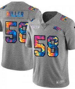 Denver Denver Broncos #58 Von Miller Nike Multi-Color 2020 NFL Crucial Catch NFL Jersey Greyheather