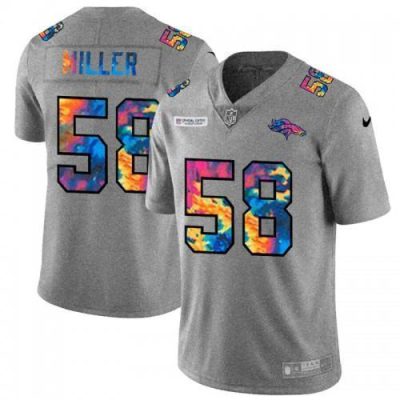 Denver Denver Broncos #58 Von Miller Nike Multi-Color 2020 NFL Crucial Catch NFL Jersey Greyheather