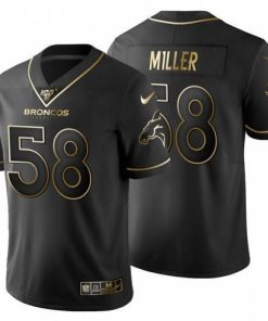 Denver Denver Broncos #58 Von Miller Denver Nike Black Golden Limited NFL 100 Jersey