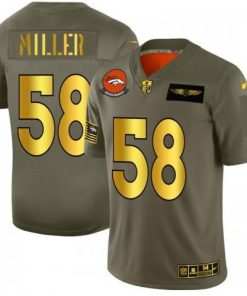 Denver Denver Broncos #58 Von Miller NFL Nike Olive Gold 2019 Salute to Service Limited Jersey