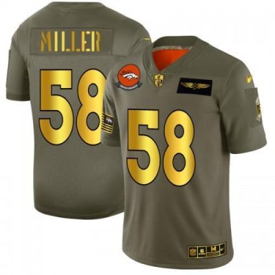 Denver Denver Broncos #58 Von Miller NFL Nike Olive Gold 2019 Salute to Service Limited Jersey