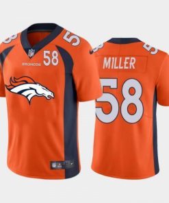 Denver Denver Broncos #58 Von Miller Orange Nike Big Team Logo Player Vapor Limited NFL Jersey