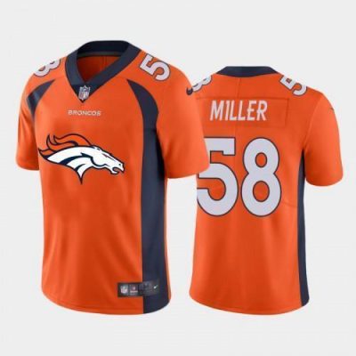 Denver Denver Broncos #58 Von Miller Orange Nike Big Team Logo Vapor Limited NFL Jersey