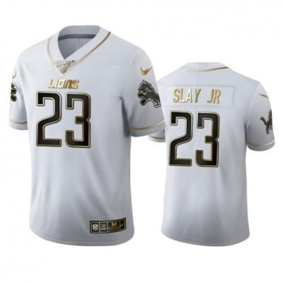 Detroit Lions #23 Darius Slay Jr Nike White Golden Edition Vapor Limited NFL 100 Jersey