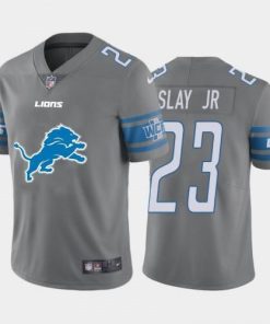 Detroit Lions #23 Darius Slay Jr Gray Nike Big Team Logo Vapor Limited NFL Jersey