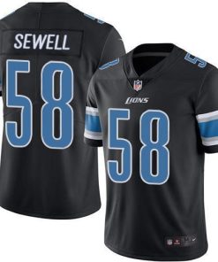 Detroit Lions #58 Penei Sewell Black Stitched NFL Limited Rush Jersey